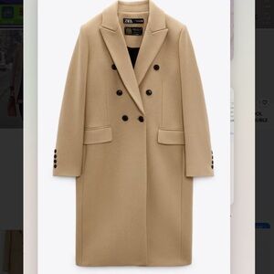 Zara Tan double breasted  Coat